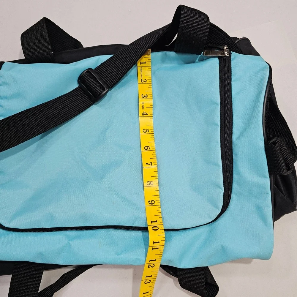 Nike Duffle Bag OS Black Blue Logo Gym Travel Sports Carry On Duffel